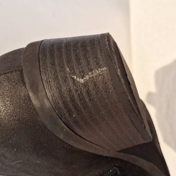 White Mountain Desire Black Ankle Boots with Silver Studs - Picture 9 of 11